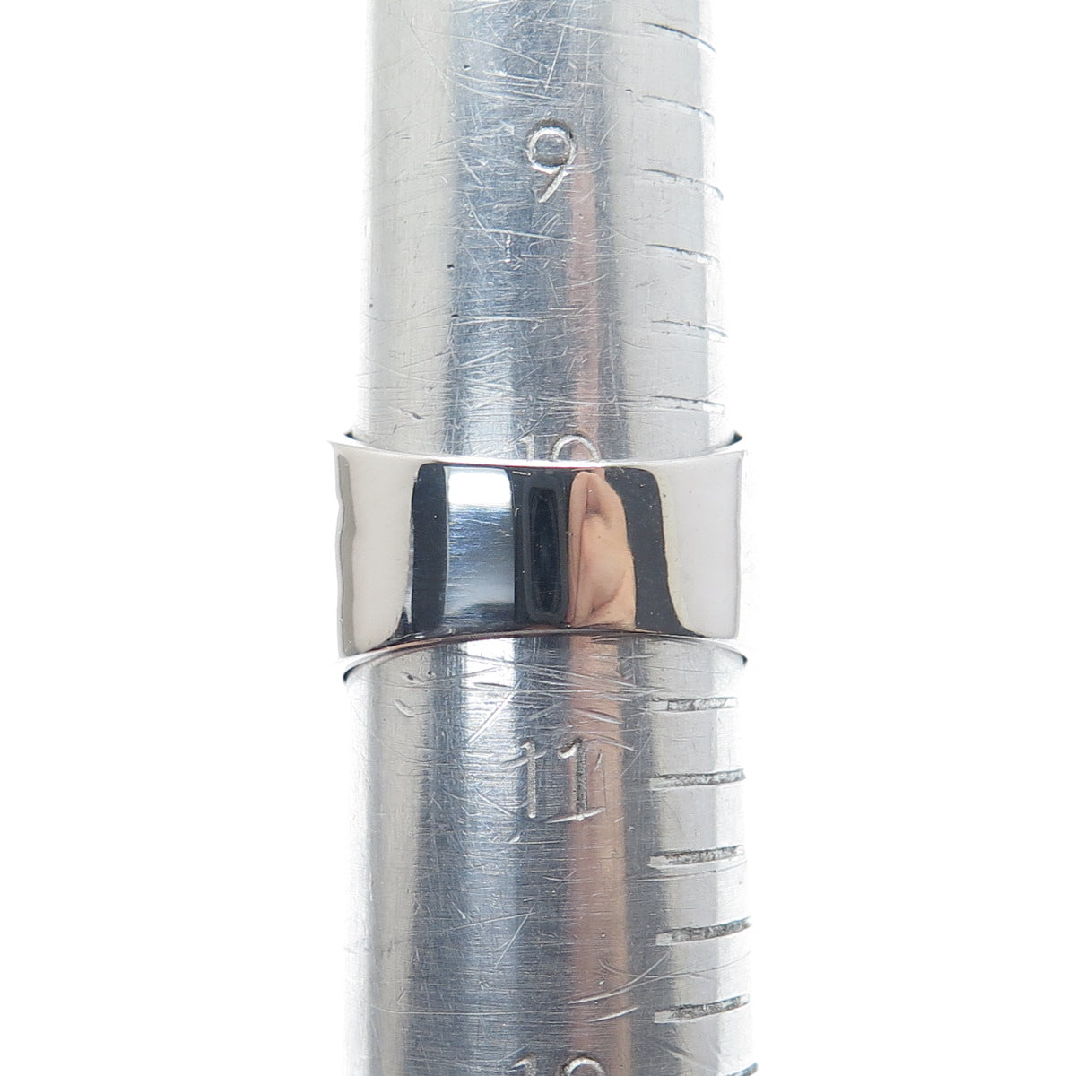 925 Sterling Silver Round-Cut Shaped C Z Square Domed Wide Ring Size 10.5