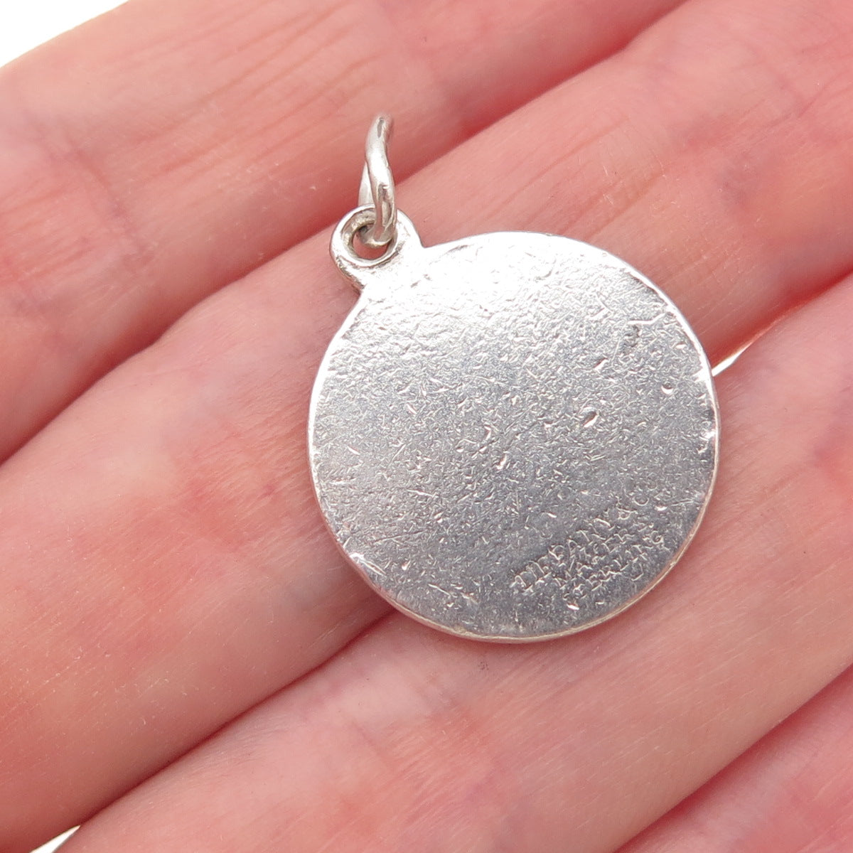 Tiffany & Co. 925 Sterling Silver Vintage Bluetooth Logo Round Tag Charm Pendant