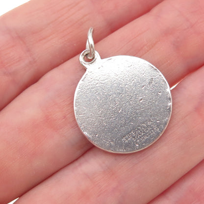 Tiffany & Co. 925 Sterling Silver Vintage Bluetooth Logo Round Tag Charm Pendant