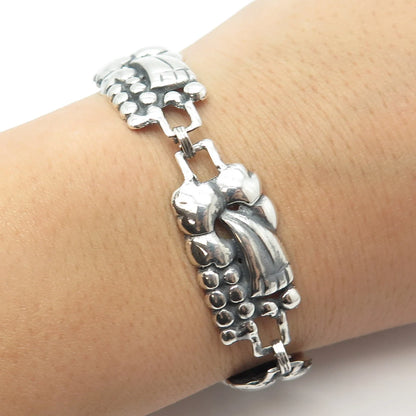 925 Sterling Silver Vintage Fancy Link Bracelet 7"