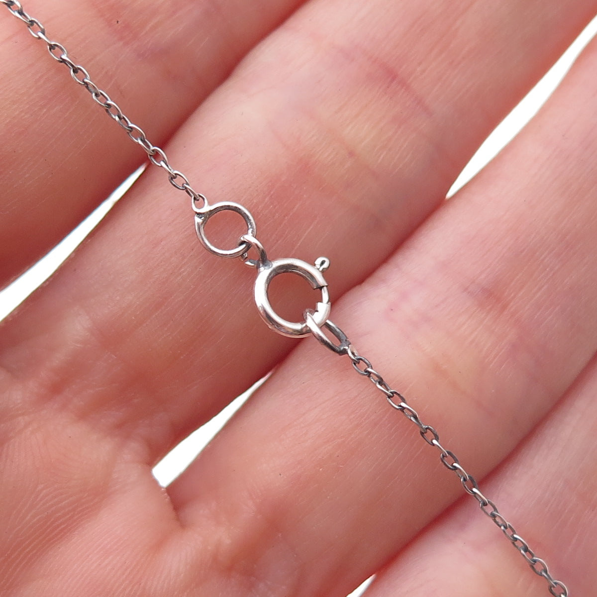 Richard Lindsey Sterling Silver & Gold Vintage Heart Cable Chain Necklace 18"