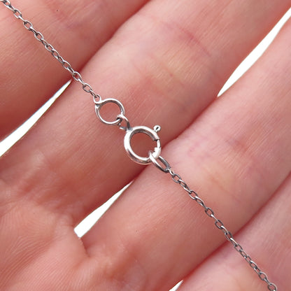 Richard Lindsey Sterling Silver & Gold Vintage Heart Cable Chain Necklace 18"