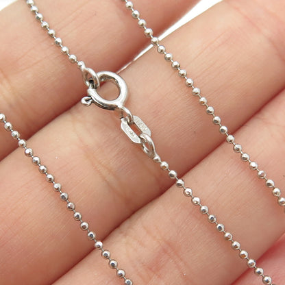 925 Sterling Silver Italy Ball Beaded Chain Necklace 18"
