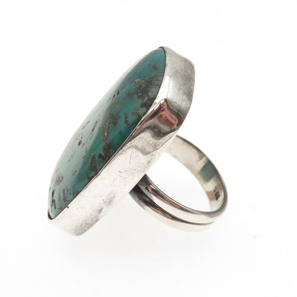 925 Sterling Silver Vintage Real Kingman Turquoise Ring Size 8.75