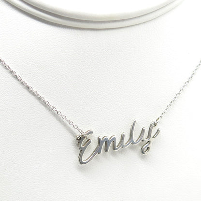 925 Sterling Silver "Emily" Personalized Nameplate Cable Chain Necklace 14"