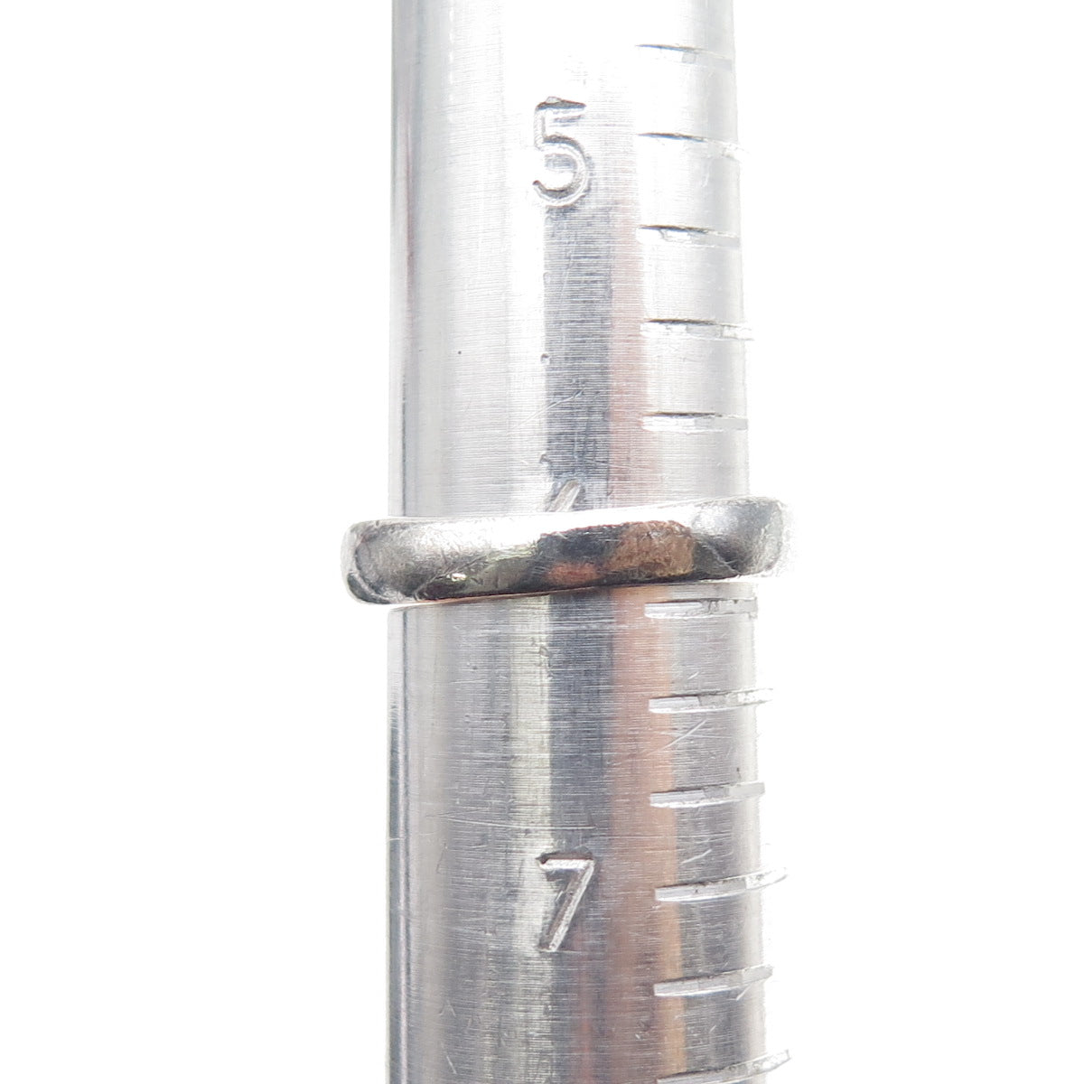 925 Sterling Silver Vintage Modernist Disc Oxidized Ring Size 6.25