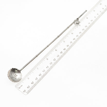 925 Sterling Silver Antique Japan Koi Fish Charm Bamboo Iced Tea Straw Spoon