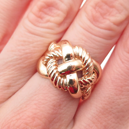 JCM Jacmel Mauritius 925 Sterling Silver Gold Plated Woven Ring Size 6.25