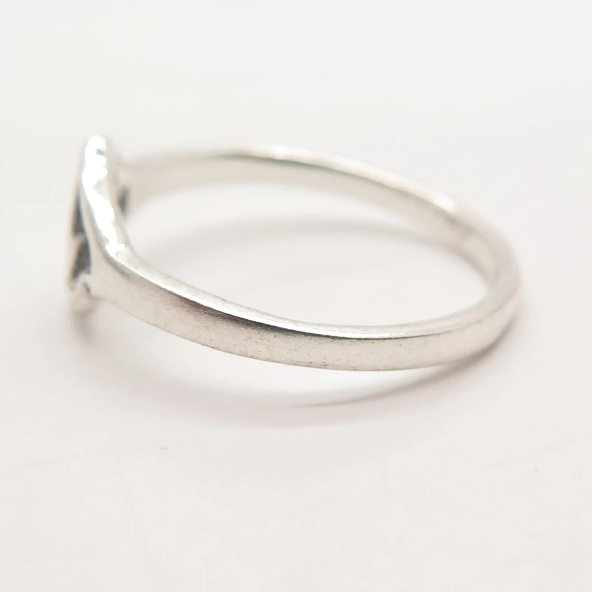 925 Sterling Silver Vintage Open Hearts Ring Size 8