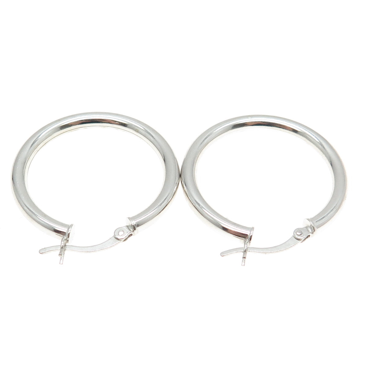 925 Sterling Silver Tube Hoop Earrings