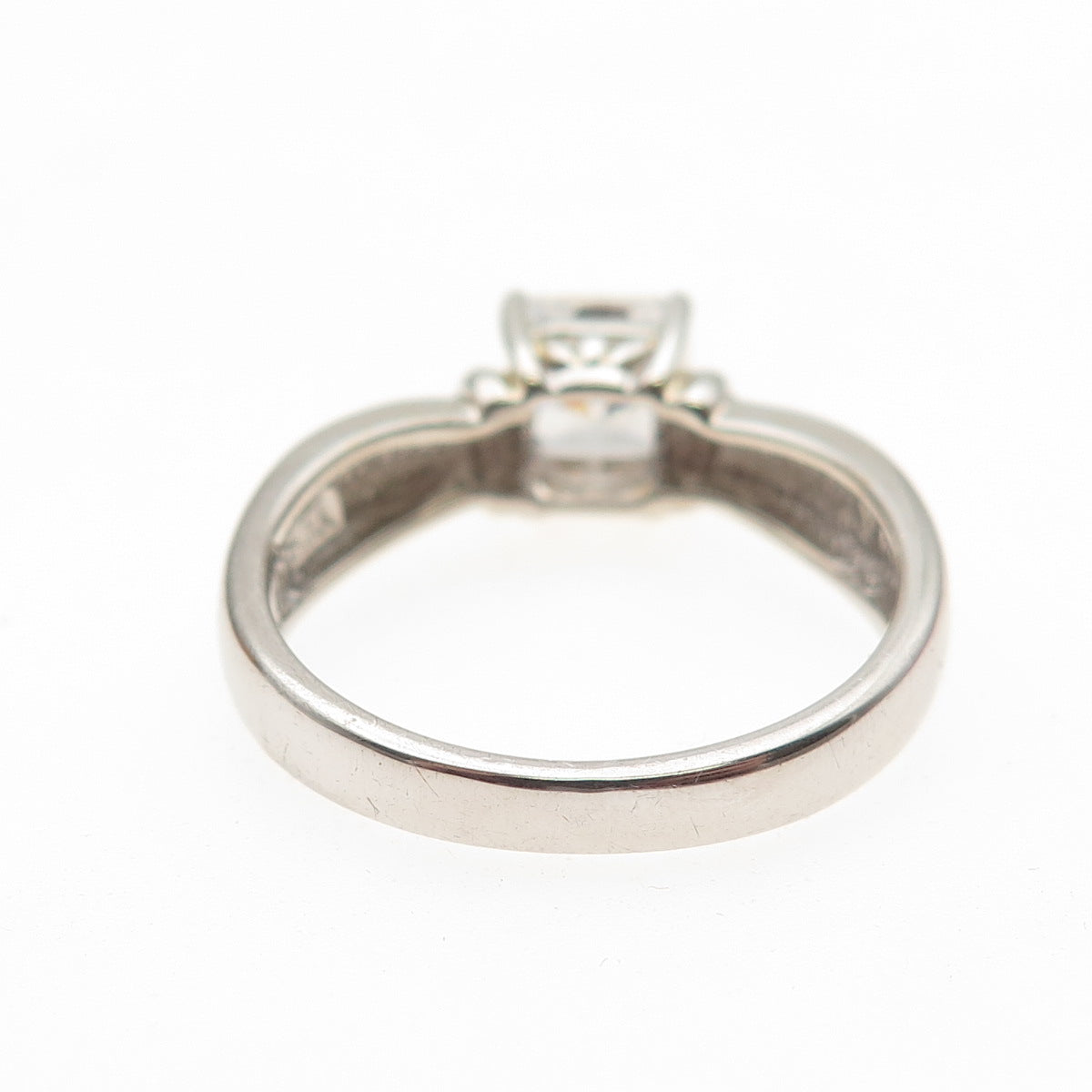 925 Sterling Silver Princess-Cut C Z Engagement Ring Size 10