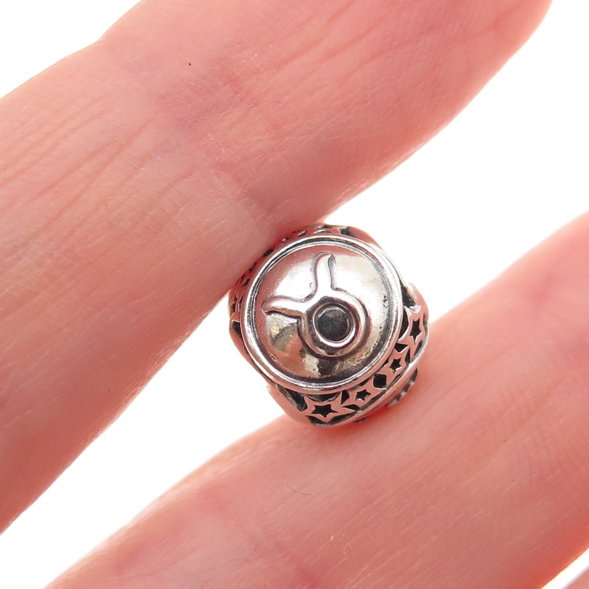 Pandora 925 Sterling Silver Taurus Zodiac Sign Slide Bead Charm