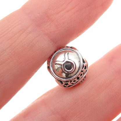 Pandora 925 Sterling Silver Taurus Zodiac Sign Slide Bead Charm