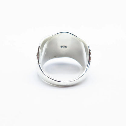 925 Sterling Silver Vintage Striped Wavy Wide Ring Size 8.75