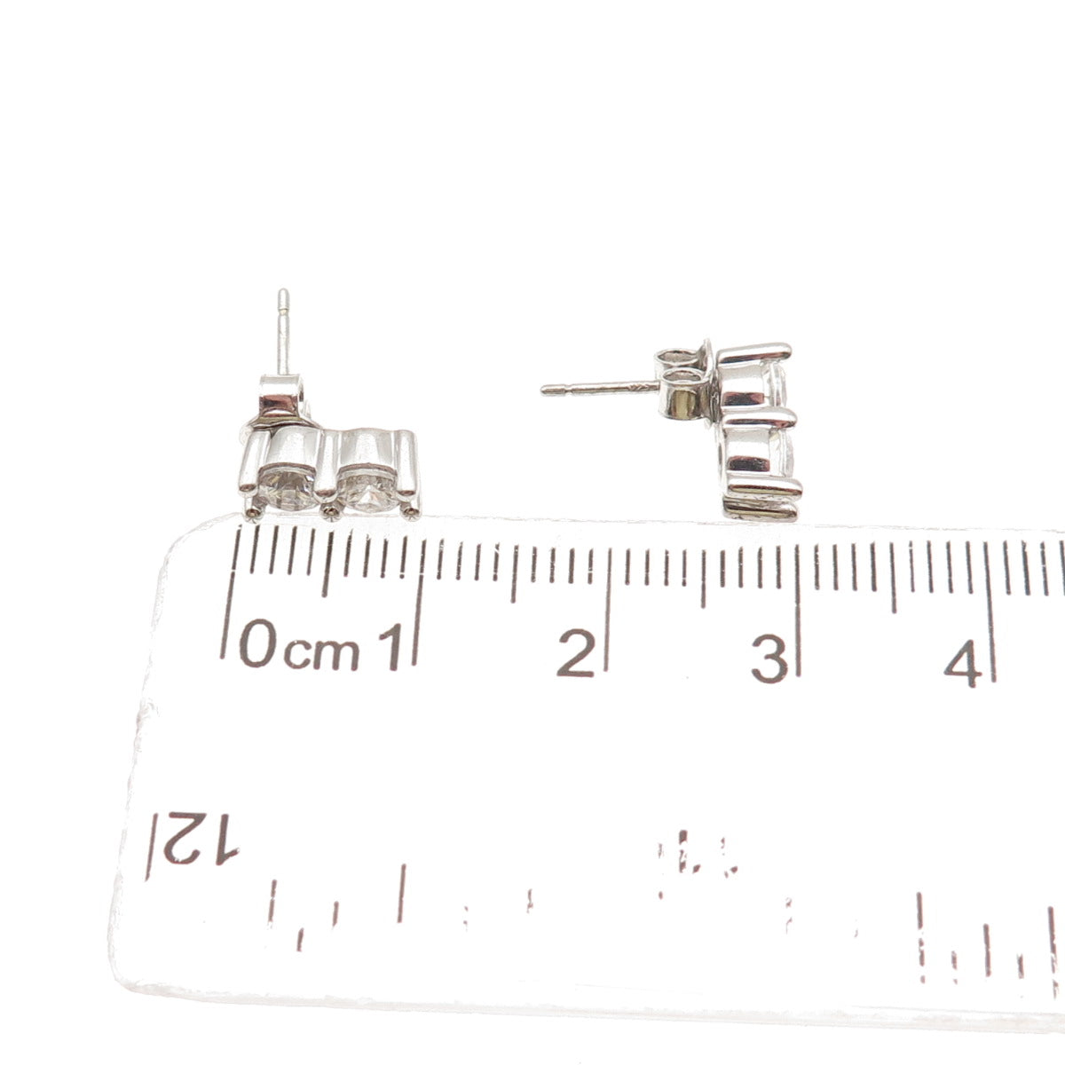 925 Sterling Silver Round-Cut C Z Stud Earrings