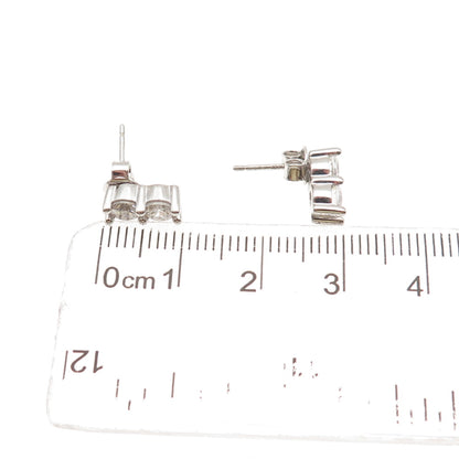 925 Sterling Silver Round-Cut C Z Stud Earrings