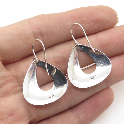 925 Sterling Silver Vintage Real Mother-of-Pearl Modernist Drop Earrings