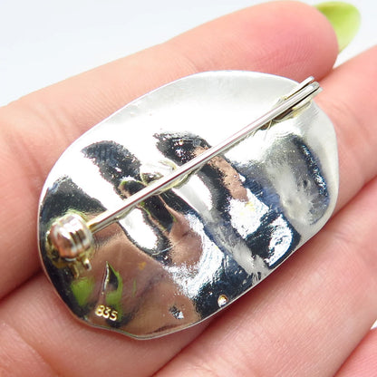 835 Silver Vintage Egyptian Theme Pin Brooch