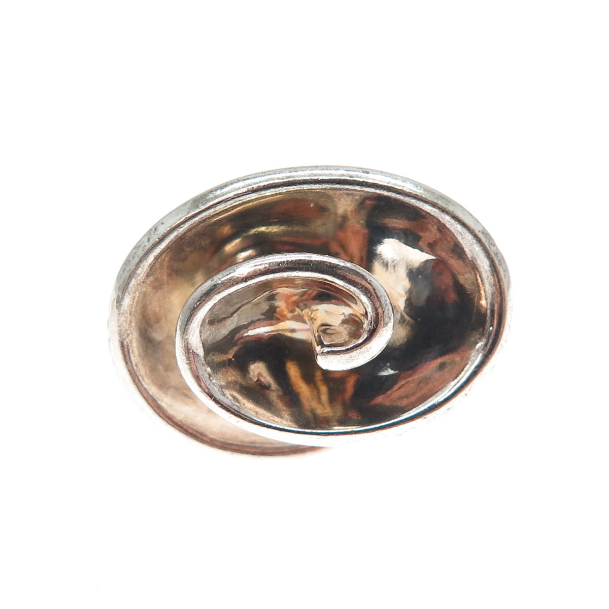 ROSS SIMONS 925 Sterling Silver Vintage Modernist Spiral Oxidized Ring Size 6.25