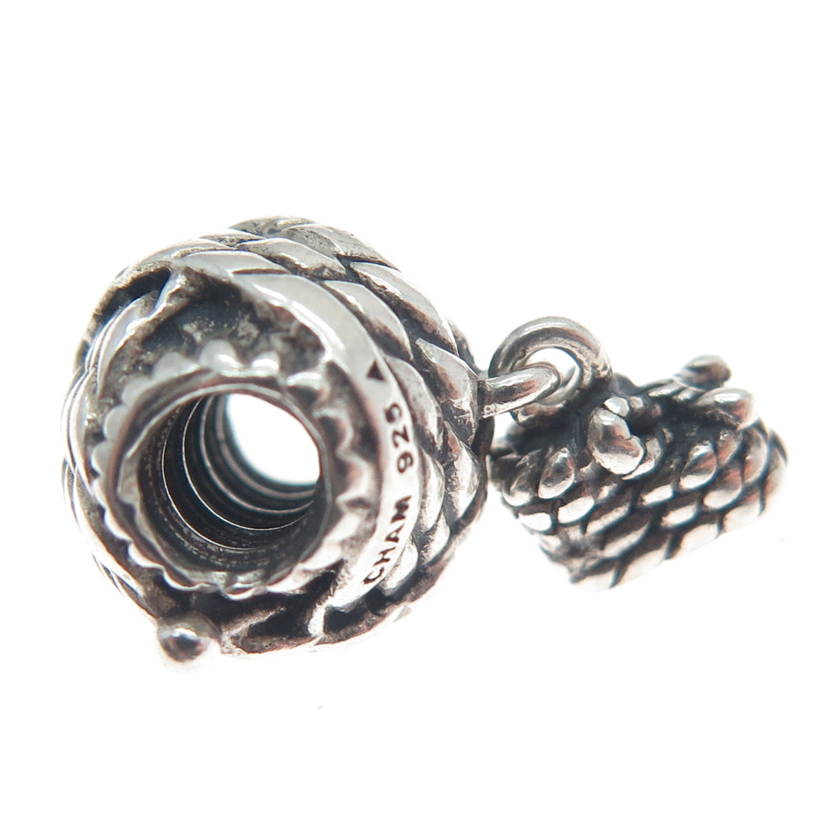 CHAMILIA 925 Sterling Silver Needle & Yarn Dangle Bead Charm