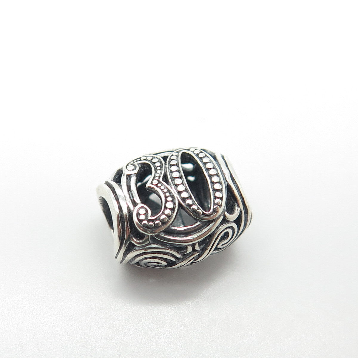 925 Sterling Silver Chamilia "30" Bead Charm