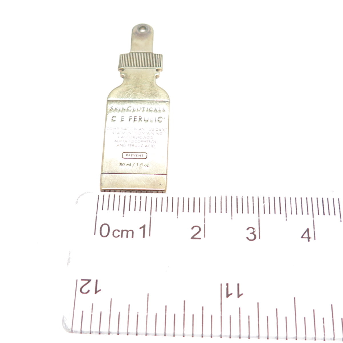 925 Sterling Silver Gold Plated Vintage SkinCeuticals C E Ferulic Tag Pendant