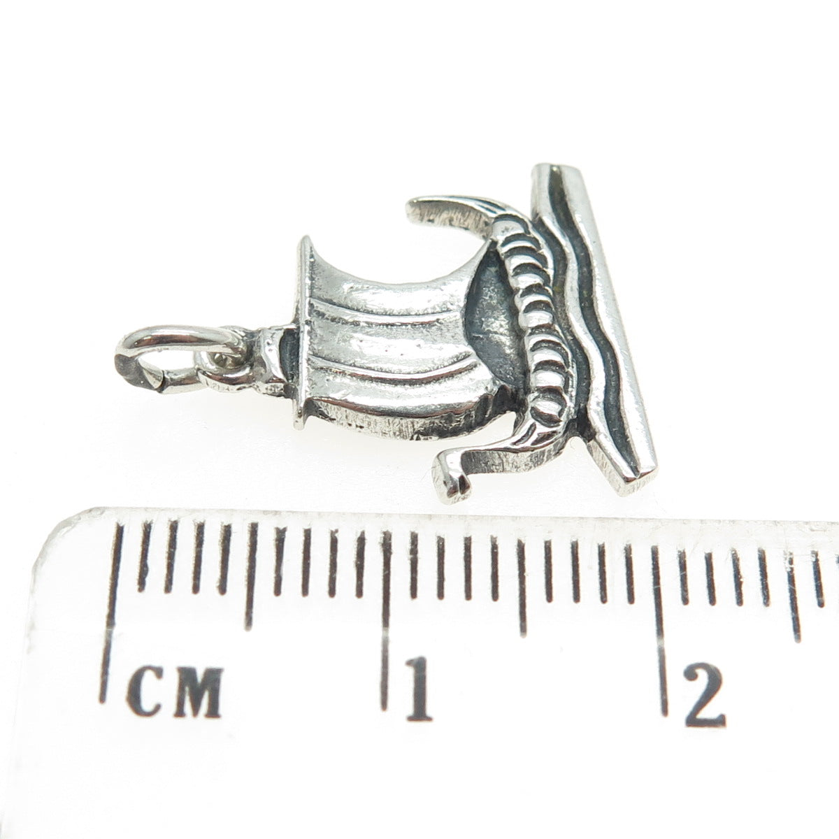 835 Silver Vintage Scandinavian Drakkar Viking Ship Charm Pendant