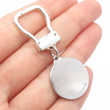 925 Sterling Silver Vintage Creed Religious Theme Key Ring