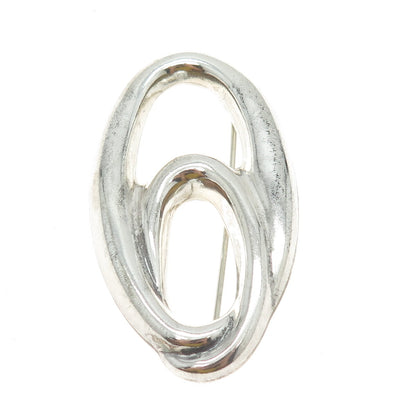 925 Sterling Silver Vintage Modernist Pin Brooch