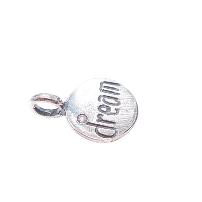 925 Sterling Vintage Diamond Dream Happy 10th Anniversary Minimalist Pendant