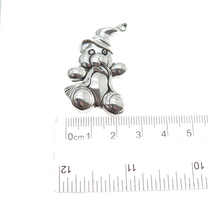 JEZLAINE 925 Sterling Silver Vintage Teddy Bear Oxidized Pin Brooch