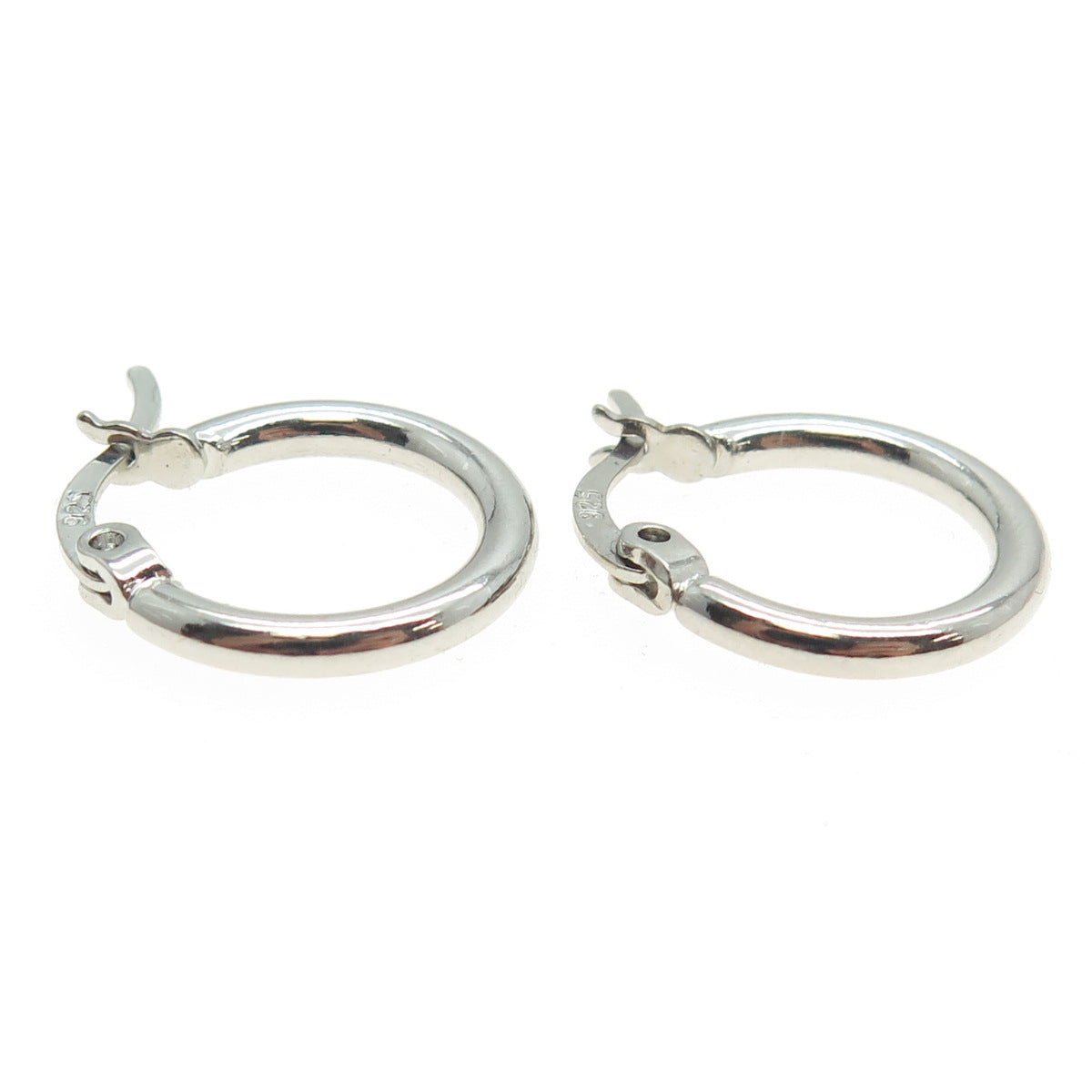 925 Sterling Silver Classic Hinged Hoop Earrings