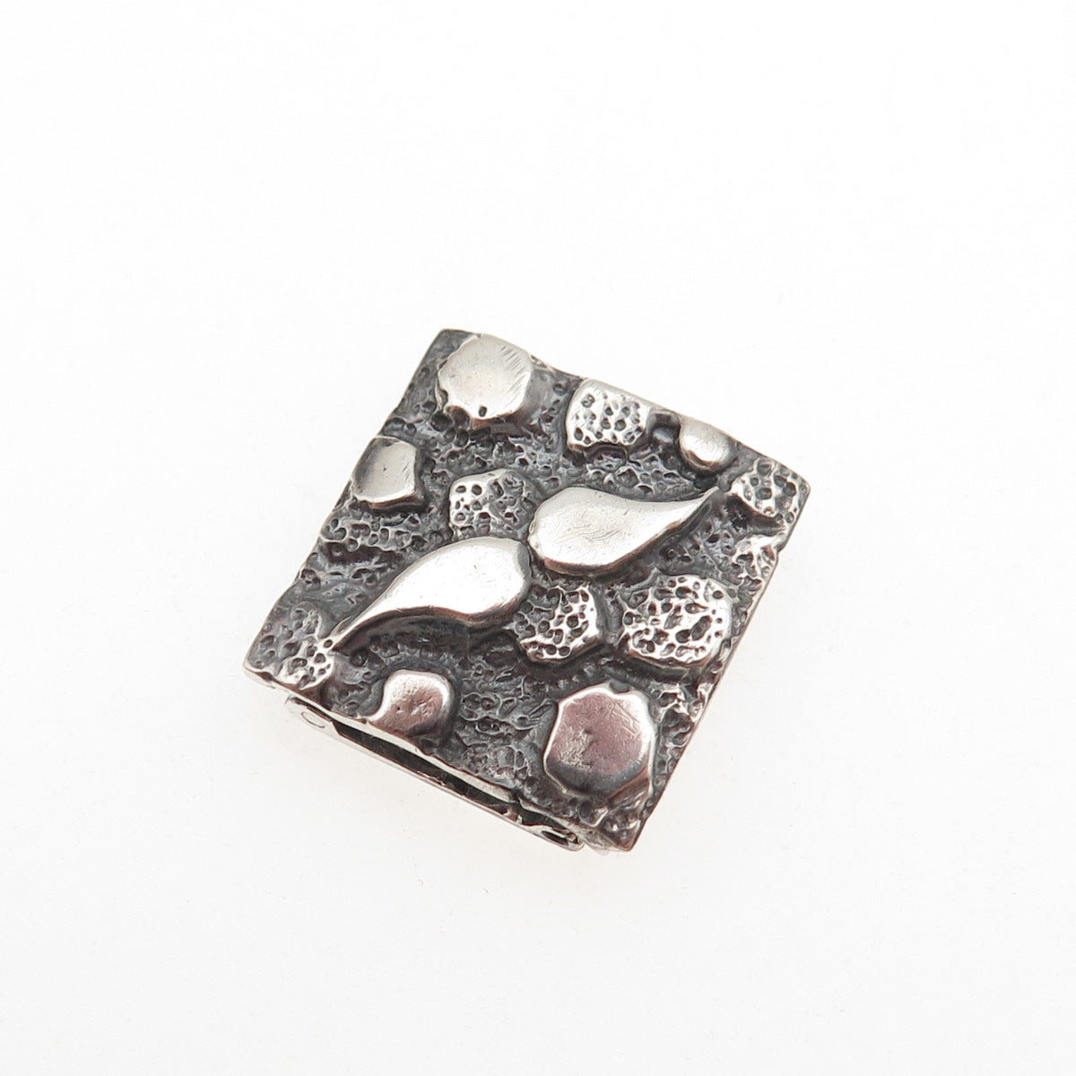 925 Sterling Silver Vintage Bracelet / Necklace Oxidized Nugget Lock Clasp