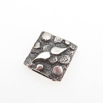 925 Sterling Silver Vintage Bracelet / Necklace Oxidized Nugget Lock Clasp