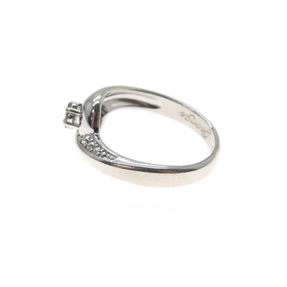 BGE BRADFORD 925 Sterling Silver Real Round-Cut Diamond Ring Size 6.25
