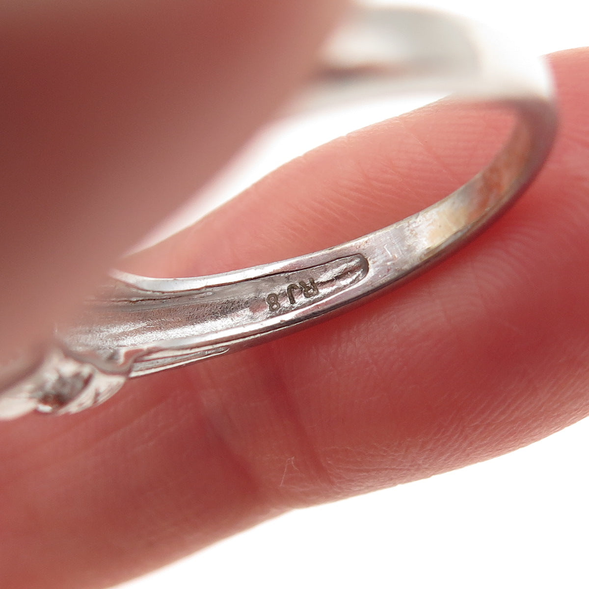 RJ Graziano 925 Sterling Silver Real Blue Topaz & C Z Ring Size 8