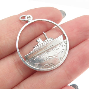 BERNARD HERTZ 925 Sterling Silver Vintage Liner Ship Pendant