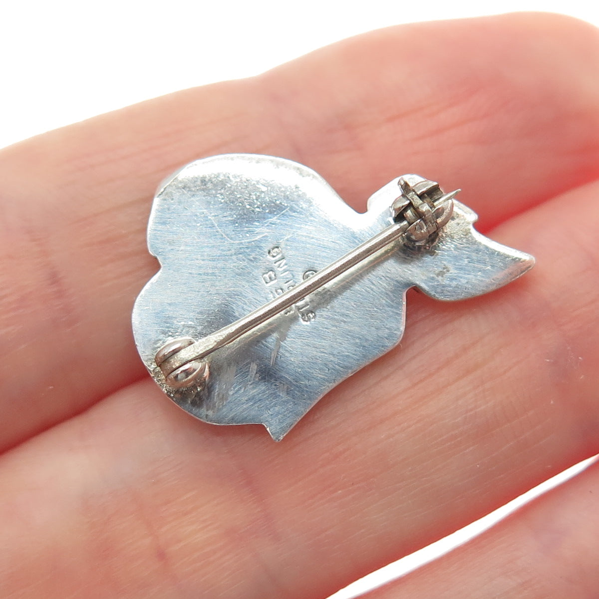 LGB BALFOUR 925 Sterling Silver Vintage Hat w/ Bow Oxidized Pin Brooch