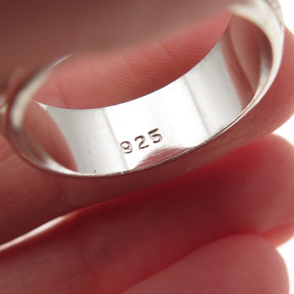 925 Sterling Silver Textured Rotating Band Ring Size 10