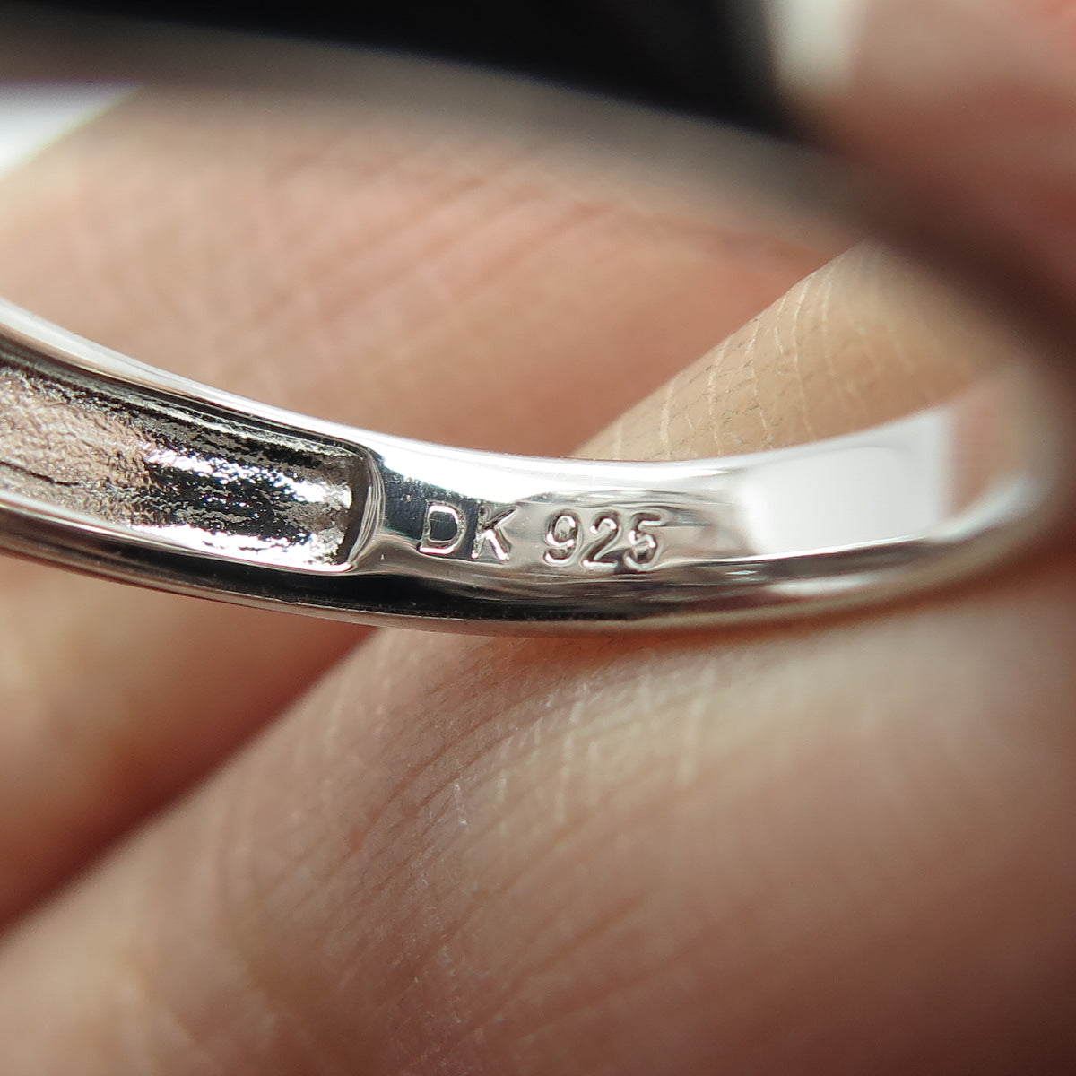 925 Sterling Silver Nano Sapphire Tapered Baguette-Cut Shaped C Z Ring Size 8.25