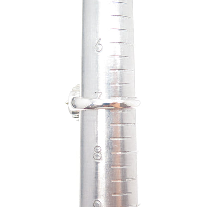 18K Gold 925 Sterling Silver Vintage Real Amethyst Modernist Ring Size 7.25