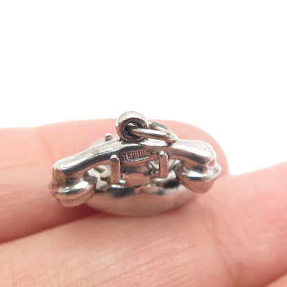 925 Sterling Silver Antique "I Love You" Rotary Telephone Minimalist Pendant