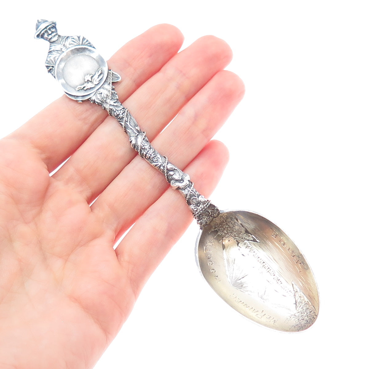 JOSEPH MAYER Sterling Vintage Mt. Rainier Seattle States & Cities Coffee Spoon