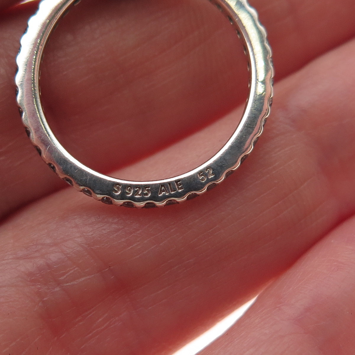 Pandora 925 Sterling Silver Round-Cut C Z Engagement Ring Size 6.25