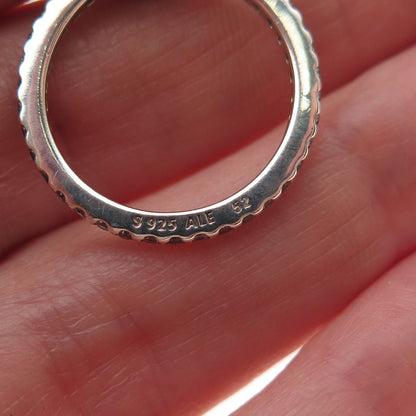 Pandora 925 Sterling Silver Round-Cut C Z Engagement Ring Size 6.25