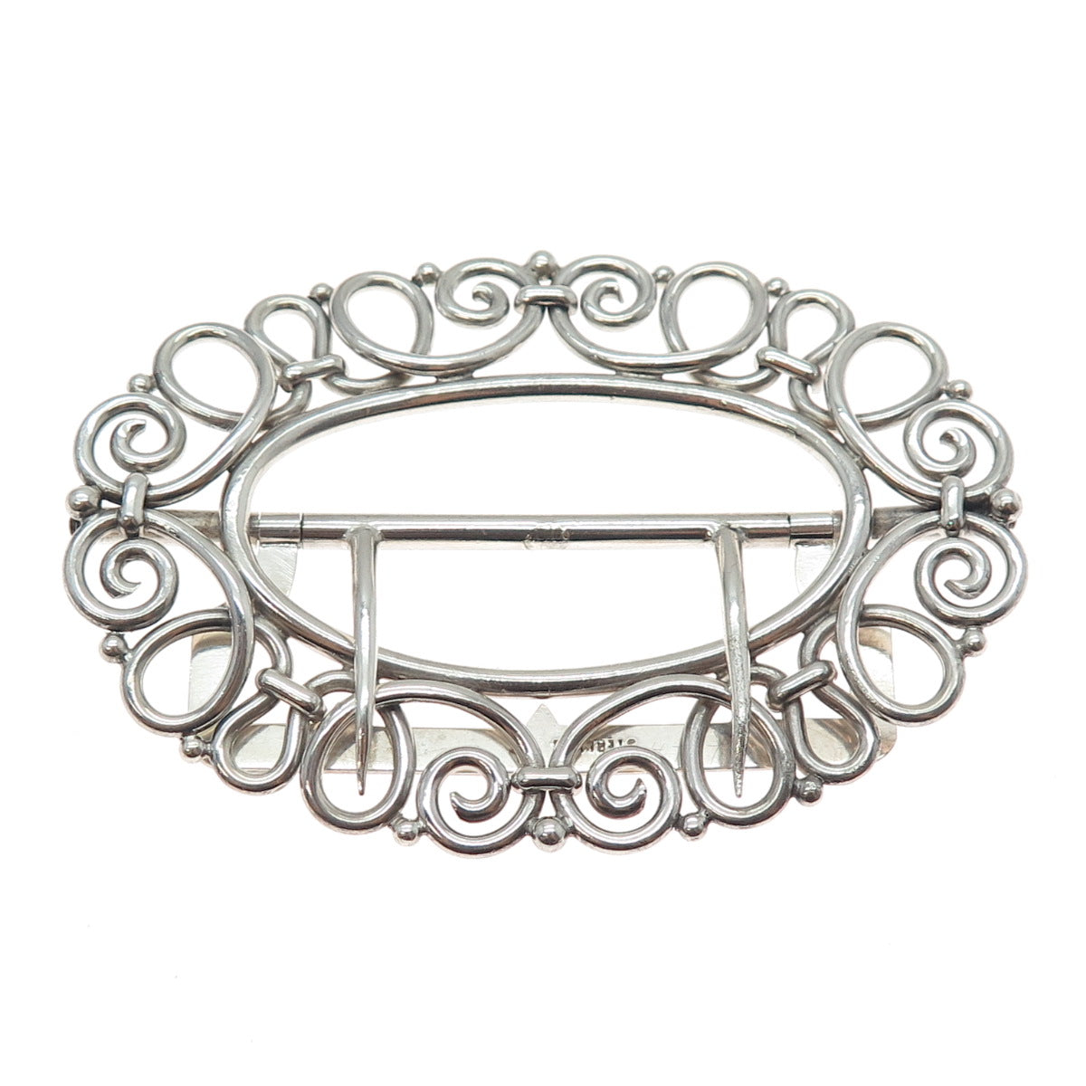 THOMAS F. BROGAN CO. 925 Sterling Silver Antique Art Deco Spiral Belt Buckle