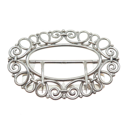 THOMAS F. BROGAN CO. 925 Sterling Silver Antique Art Deco Spiral Belt Buckle