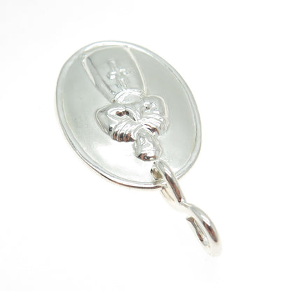 925 Sterling Silver Vintage Praying Pope Religious Medal Pendant