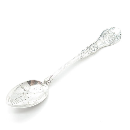 925 Sterling Silver Antique Canada Port Arthur Floral Tea Spoon