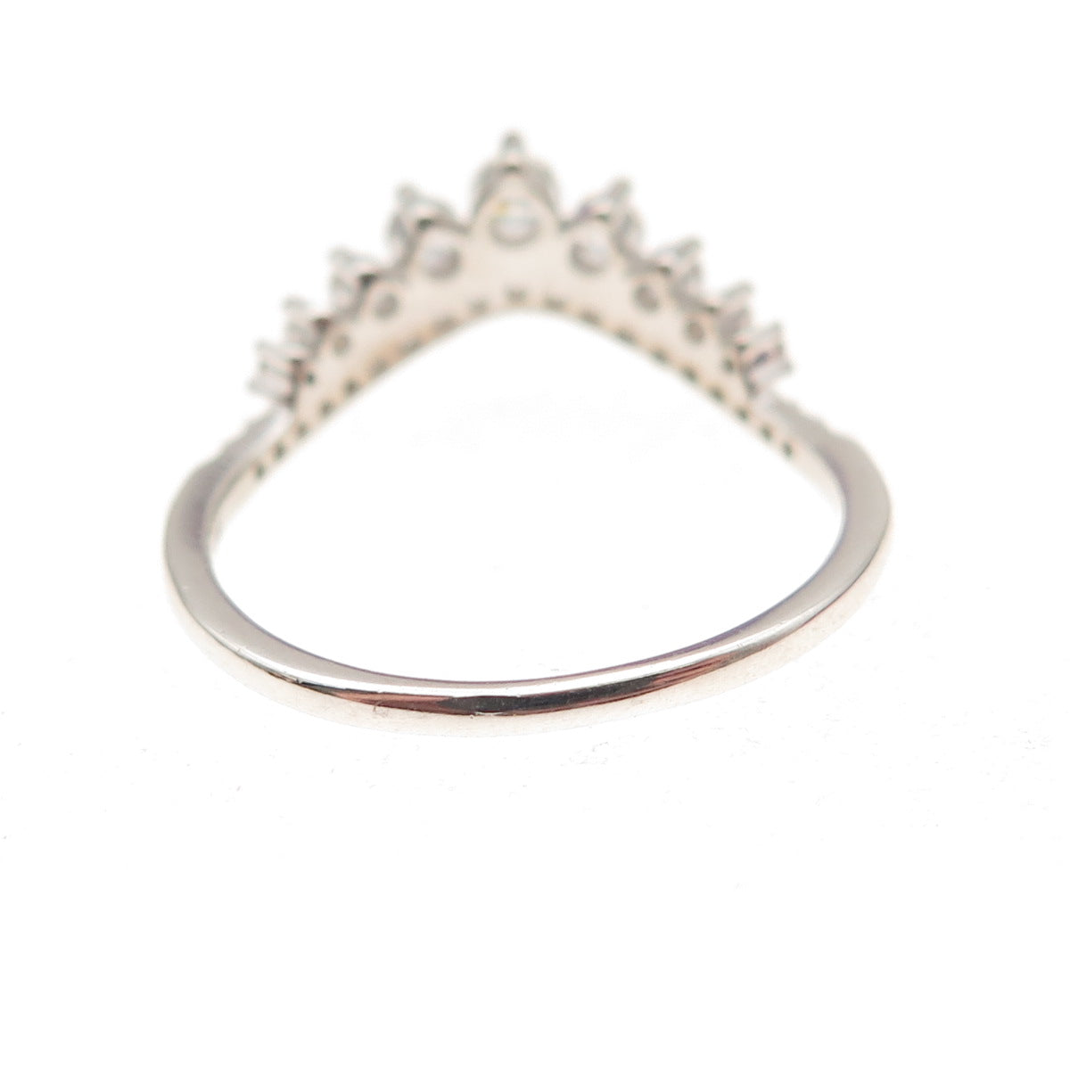 925 Sterling Silver Round-Cut C Z Tiara Ring Size 7